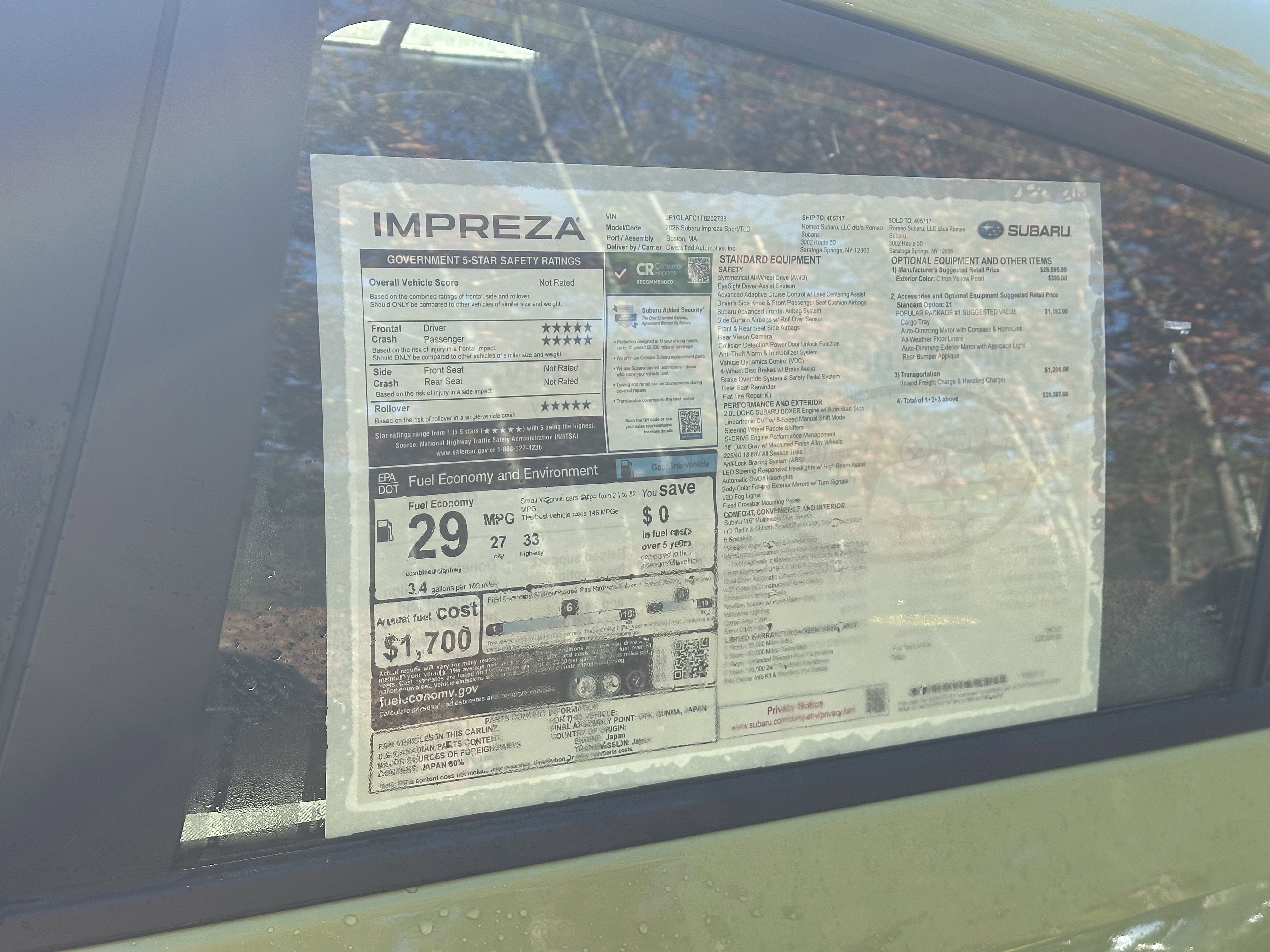 2026 Subaru IMPREZA Sport