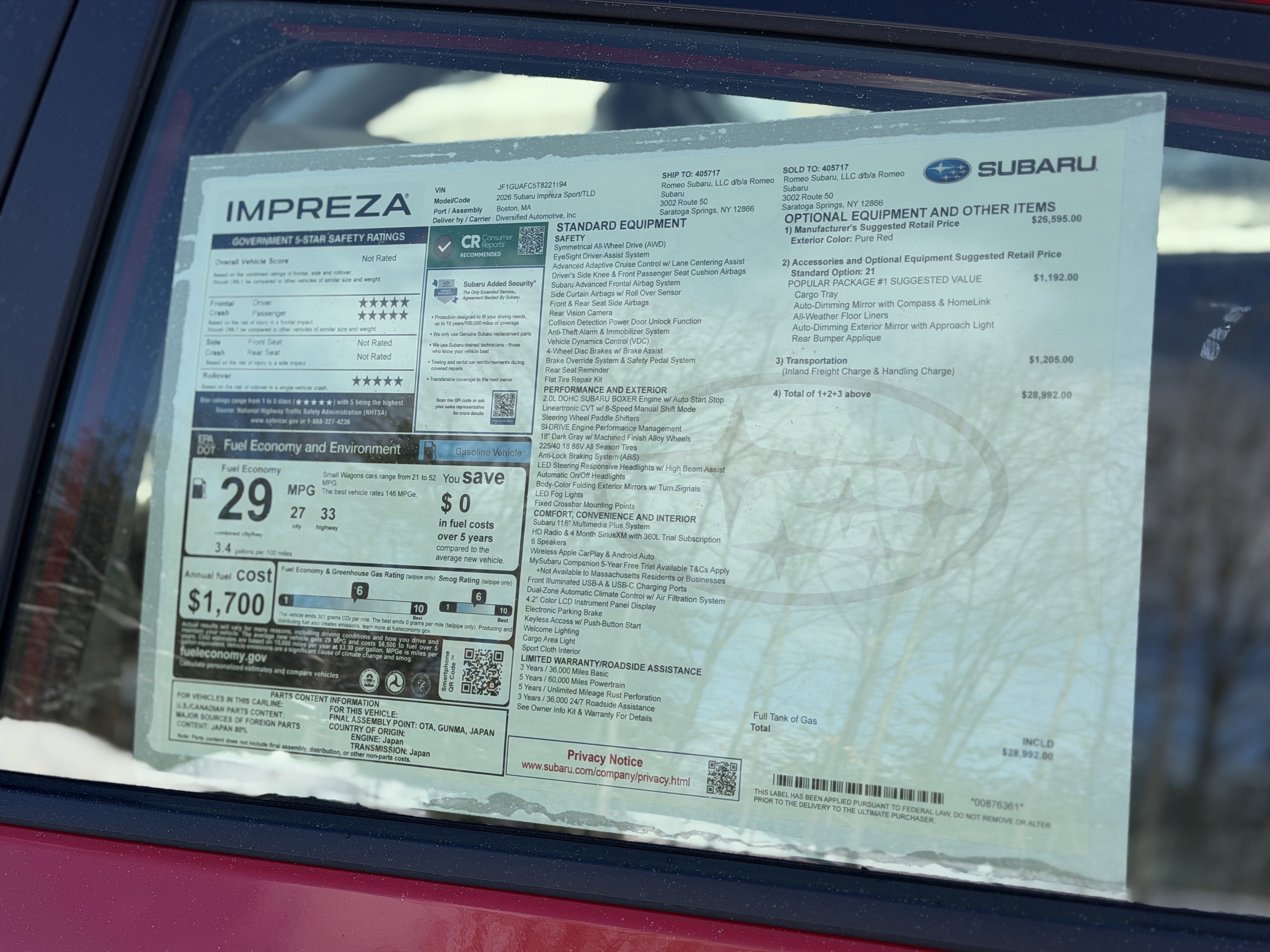 2026 Subaru IMPREZA Sport