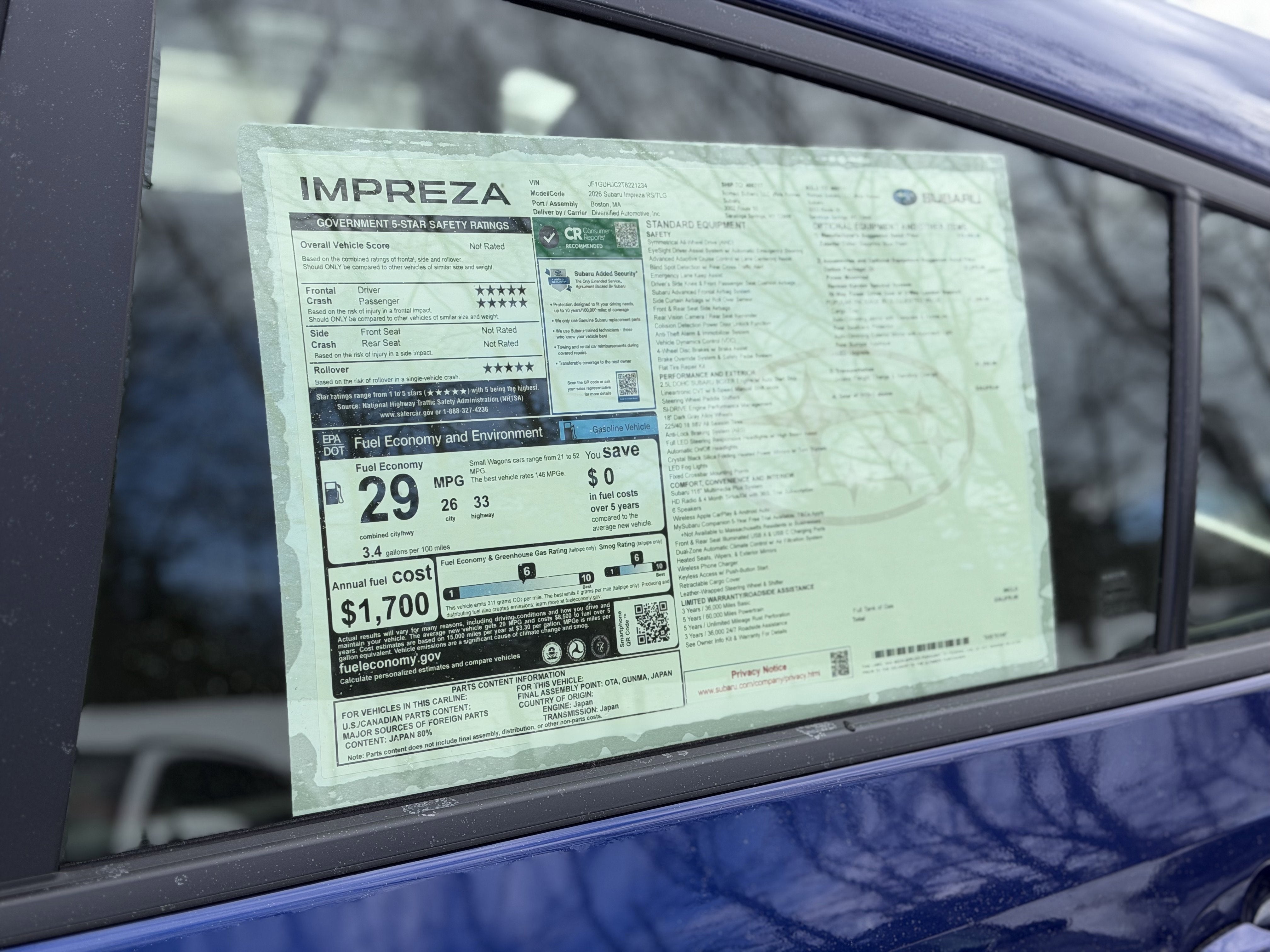 2026 Subaru IMPREZA RS